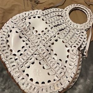 Patricia Nash White Leather Chain Link Bag